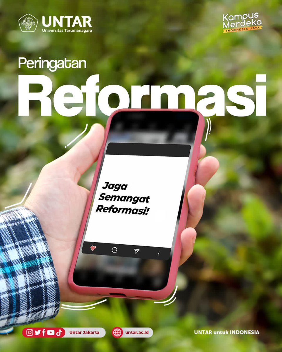 UntarJakarta's tweet photo. Menyuarakan Reformasi Melalui Media Sosial 🔥

Bersama kita bisa menjadi penggerak perubahan melalui tulisan, posting, dan kampanye online.

Satukan suara, dan jadikan media sosial sebagai alat untuk memperjuangkan perubahan yang lebih baik. 

#HariReformasiNasional
#Untar https://t.co/rFW4dkEWC0