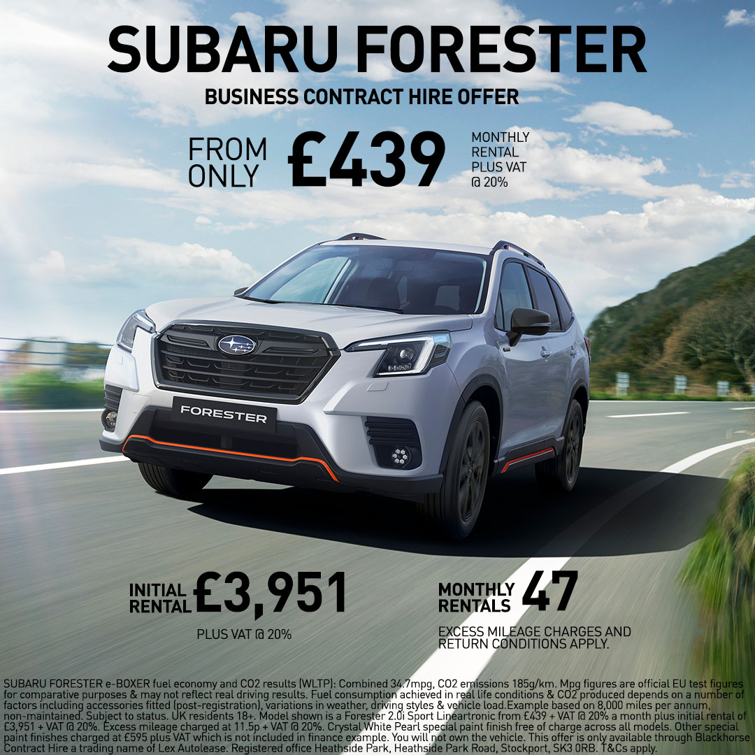 Looking for a new company car? Discover the multi award-winning AWD Subaru Forester.
Now available from £439* a month (plus VAT) for 47 months on Business Contract Hire. Book your test drive today: loom.ly/2lrrXgs
#WestHeathGarage #Subaru #SubaruUK #SubaruForester