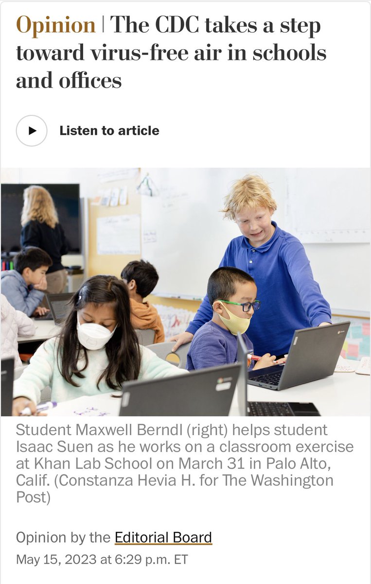 PSC_CUNY_HEO's tweet image. 👋 @PSC_CUNY👋

Let’s keep this issue front &amp;amp; center:

@CDCgov has issued its *first ever* standard for indoor air quality, recommending buildings have 5 air changes / hour.

The non-neg. demand for HEALTHY air should be included in our contract demands!

wapo.st/45xGgdh