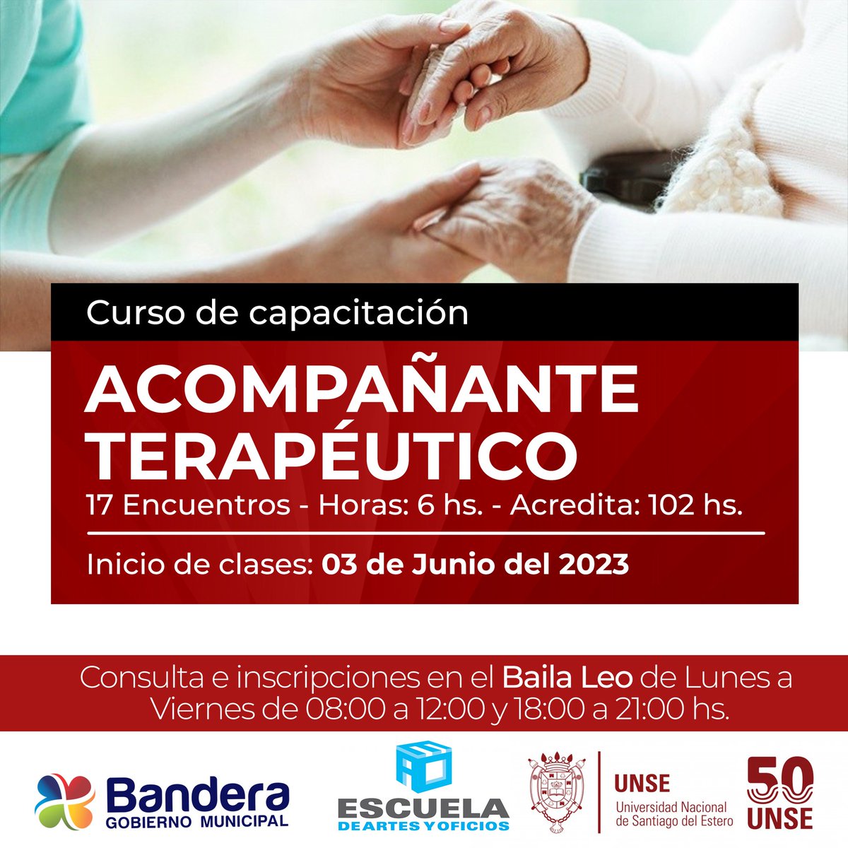 BanderaGM's tweet photo. 🟧 Inscripciones abiertas - Oferta 2023 de cursos que se brindaran en nuestra ciudad a través  de la Escuela de Artes y Oficios de la @UNSEoficial
📝 Consultas de costos e Inscripciones. 
Baila Leo de lunes a viernes de 08 a 12 de 18 a 21 horas. 
#BanderaSigueCreciendo 
#UNSE https://t.co/EUqblvcCpo