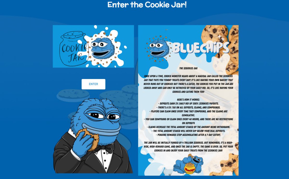 bluechipswtf's tweet image. #BlueChips website got a new look, have you seen it yet 👀

Cookie Monster likes the newly added section of the #CookieJar  

Get some $COOKIES ready and check it out at Bluechips.wtf 🍪 Mmm nom nom nom