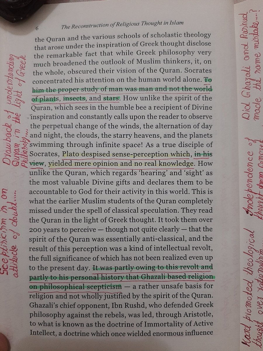 Sain_Ji_Sarkar_'s tweet photo. Religion is not a departmental affair;it is neither mere thought,nor mere feeling,nor mere action; it is an expression of the whole man...

Ghazali succeeded in securing for religion the right to exist independently of science and metaphysics...

#BookForLife
#I_have_a_dream https://t.co/khXJDk5JHk