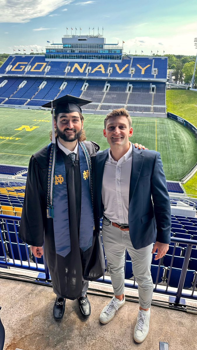 Sam graduated with a 3.98 GPA while playing on the football team & the lacrosse team. This is likely a feat that will never be matched in the history of Notre Dame. You are a true warrior, @samassaf7. We could not be more proud of you. ☘️
