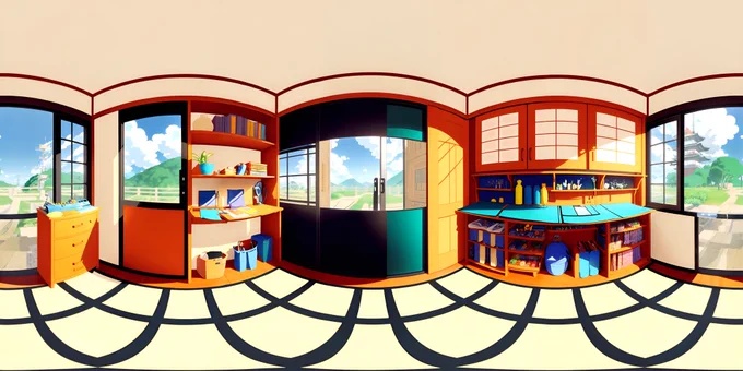 スカイボックスという3Dの背景画像を作ってくれるAIが出来たらしいです ミシン屋さんを指定したのですが微妙 そんなにミシンのデータ少ないのかい? どうやったらミシンの学習データを増やせるんだろうねぇ 