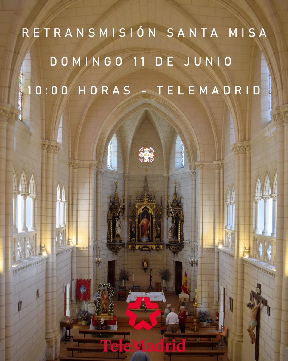 TorrelagunaN's tweet photo. 📺 Con motivo de la festividad del Corpus Christi, una fecha de especial relevancia para nuestro municipio, Telemadrid emitirá en directo la Santa Misa desde el convento de las Carmelitas el domingo 11 de junio a las 10 horas.

#Torrelaguna #CorpusChristi @telemadrid https://t.co/hXIo9O2xdo