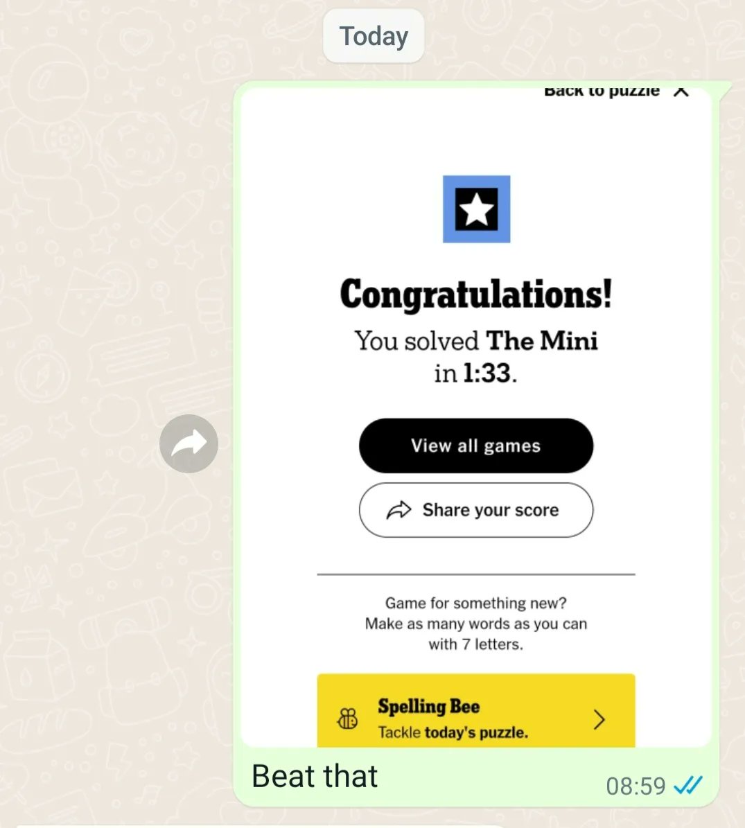CarolynLFox's tweet photo. My youngest son has just introduced me to the New York Times Mini Crossword and safe to say battle lines are now well and truly drawn. https://t.co/1FUa8D7YLy