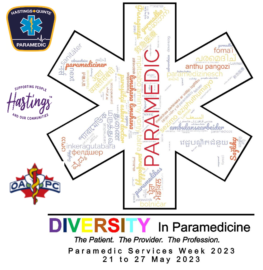 HQPSParamedics's tweet photo. Paramedic Services Week kicks off across the nation with many Paramedics selflessly working over the Victoria Day weekend. Thank you for your tireless efforts as we celebrate with you this week! @HastingsCounty1 #ParamedicServicesWeek #OAPC https://t.co/S27q8jwHwr