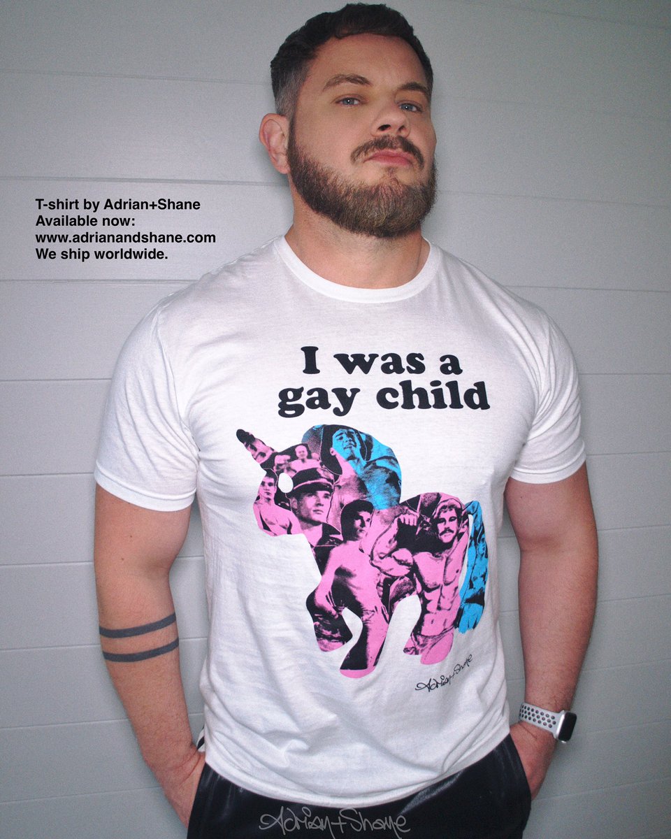 “I was a gay child” T-shirt by Adrian+Shane
All sizes available now.
We ship worldwide 🌍🏳️‍⚧️🏳️‍🌈
Order here: adrianandshane.com