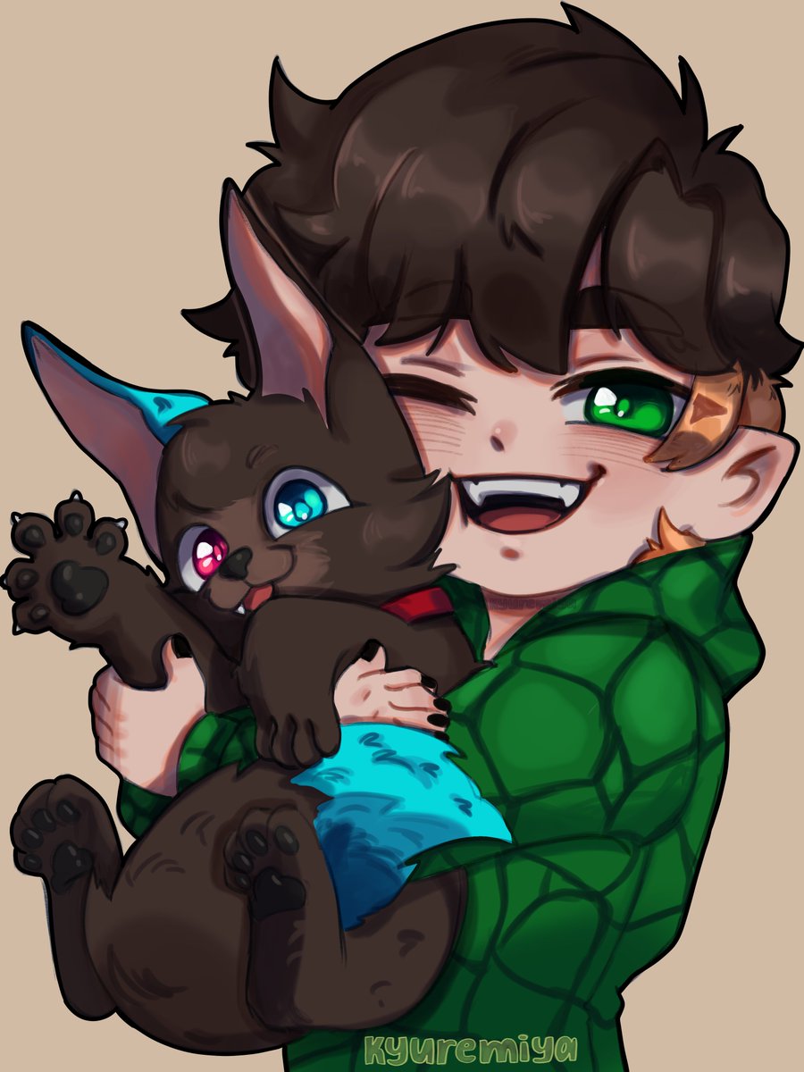 Kyuremiya's tweet photo. Desenho que fizemos do @TuguimYT  e eu rapozinha ontem hehe💖 https://t.co/8XQPD2jmDl