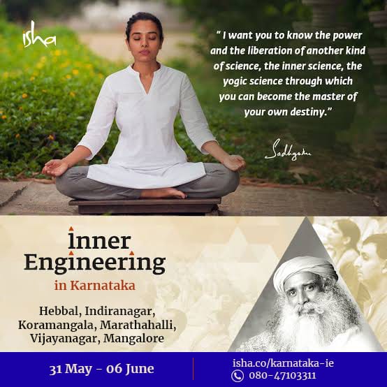 Kaviii_1972's tweet photo. The technology around you is phenomenally upgrading itself every few months or years. It’s time you upgrade yourself. This is what Inner Engineering or yoga means. - Sadhguru
Register: https://t.co/1vUsNMeWtO
#myinnerengineering https://t.co/KNsLCPQDlw