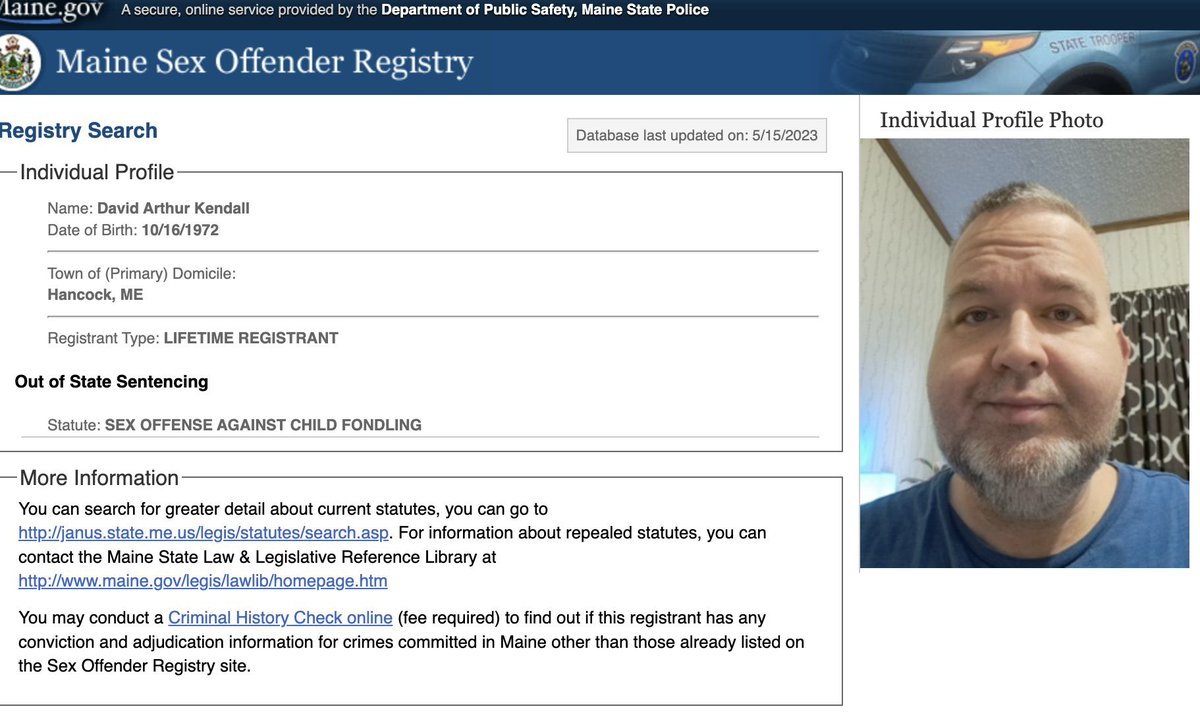 aobrien2010's tweet photo. Anti-LGBTQ rights group “Parents Rights Maine” it constantly demonizing trans people as “groomers” &amp; lobbying for anti-trans bills while its “Director of Advocacy” is literally a convicted pedophile. #mepolitics https://t.co/ydsOCy4OVT