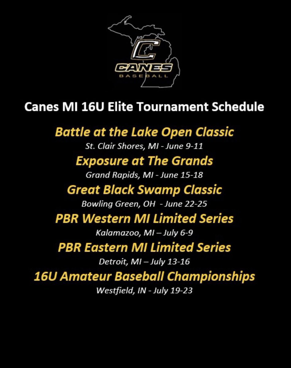 2023 summer schedule.
<a href="/Canes_MI/">Canes MI Elite</a>