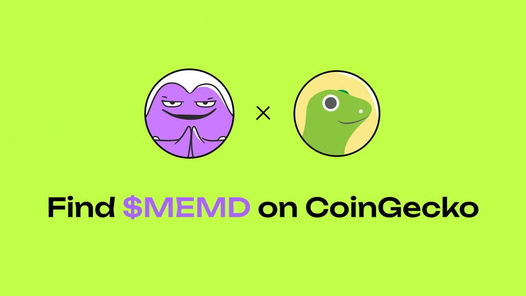 memedaoeth's tweet photo. $MEMD on @coingecko 
Next is @CoinMarketCap ! 

🚨💜 contract will be RENOUNCED TODAY! 
See the #memeDAO Vision before we get there. Otherwise you won't be strong enough to HODL through. 

Day 03  💜🔥
 
Join TG: https://t.co/GQQjJKSTAe

Join discord: https://t.co/8vLEP6S341 LG https://t.co/q80GC3Oi98
