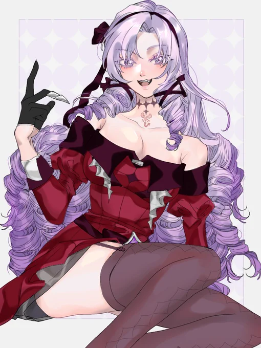 おめでとうございますわ〜! 昨年に初描きしたお嬢様ですわ! 応援してますわ〜!  #サロメ壱周年 #サロメ百万展