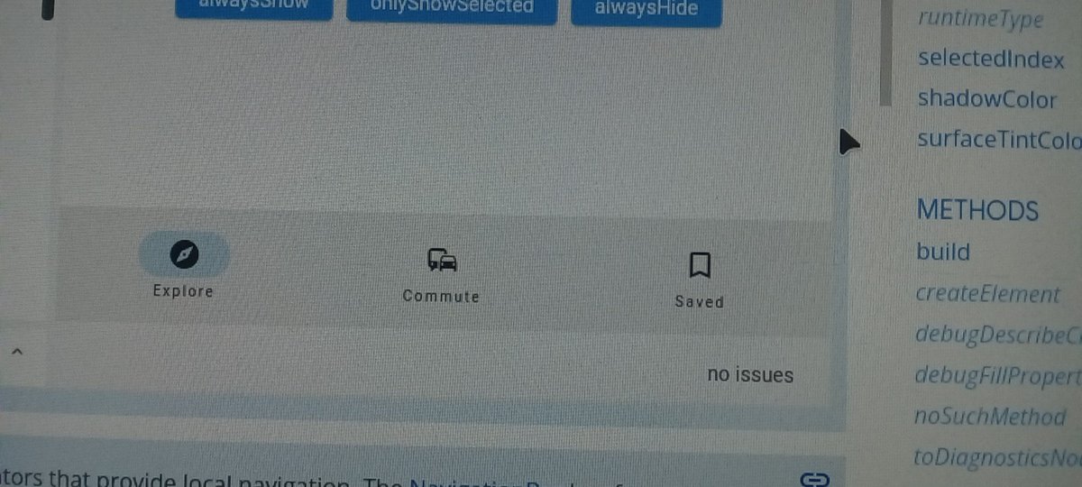 theurikagwi's tweet photo. Any #Flutterist around...
Is there an option to customize the new #flutter 3.10 material 3 NavigationBar destination text?
@FlutterDev
@flutterheroes
@RydMike
@rodydavis
@Ngugi_Antony17 https://t.co/CWOTRYzvsn