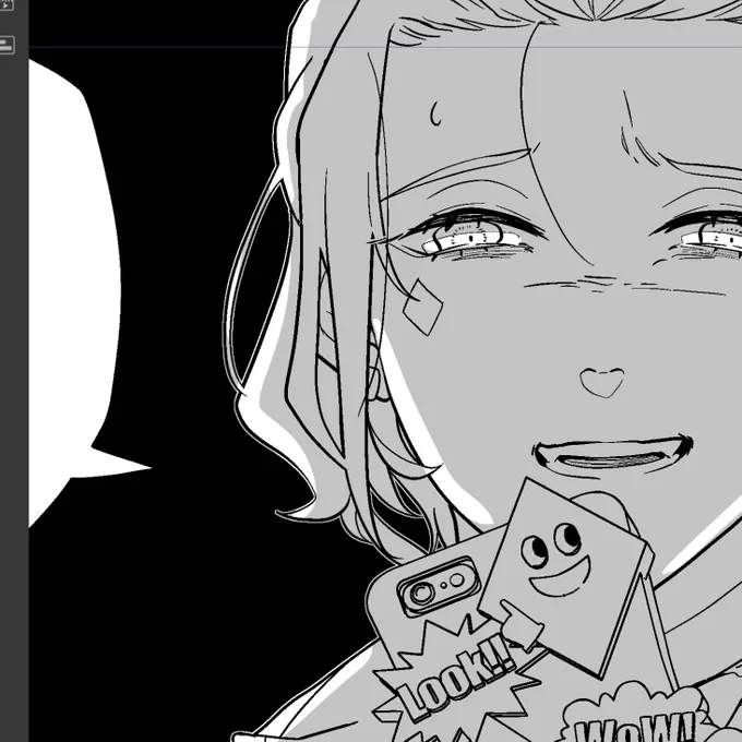 渾身のドン引き顔を描くのに苦心している