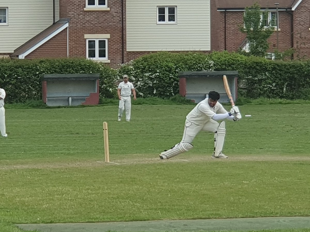 FGCricket's tweet photo. Harish at bat. https://t.co/7XUhIxrqRT