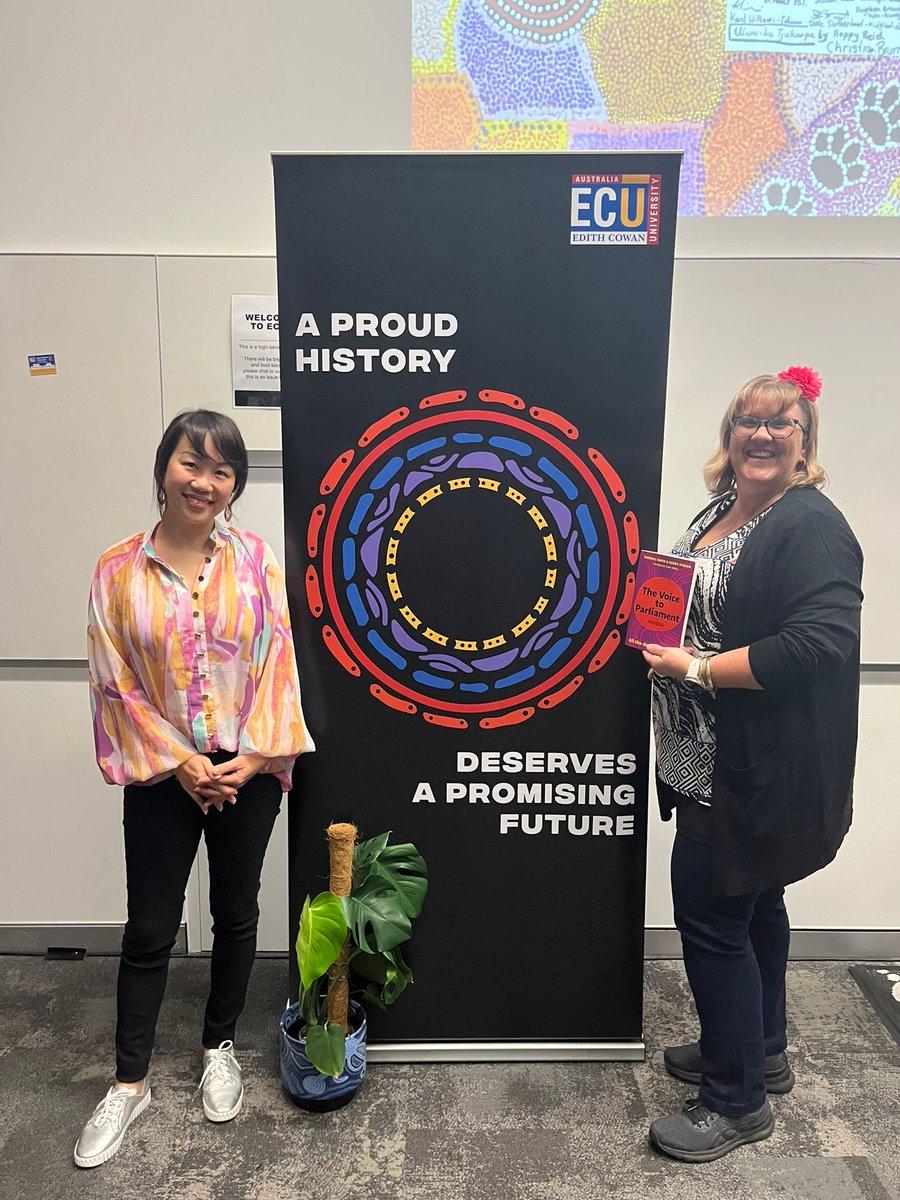 DeeClayden's tweet photo. Let's have a yarn about why you should vote YES to a Voice to Parliament! 

Well done @EdithCowanUni for your support in all levels of administration 👏 https://t.co/IHebaN2YpO