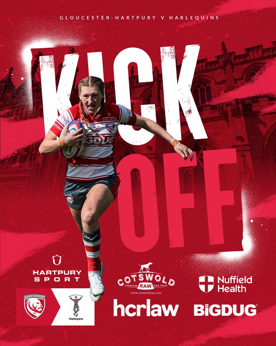 gloshartpury's tweet photo. Kick off! 🍒
We are underway at Kingsholm!
Catch us on the @premier15s live stream and do not miss a minute!
#GLOVHAR
#CherryandWhites #Premier15 https://t.co/MOwBqq51ZN