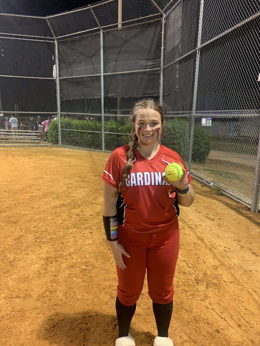 NtlKennedy's tweet photo. Kimber hit an absolute NUKE last night in the Championship game and provided some run support with her four bagger in the second inning.  I don’t want to speak for @KShambley2025 but I think she was happy to get back w/ her Cardinal teammates!  #carolinacardinals #CCK https://t.co/p9G2NWE57L