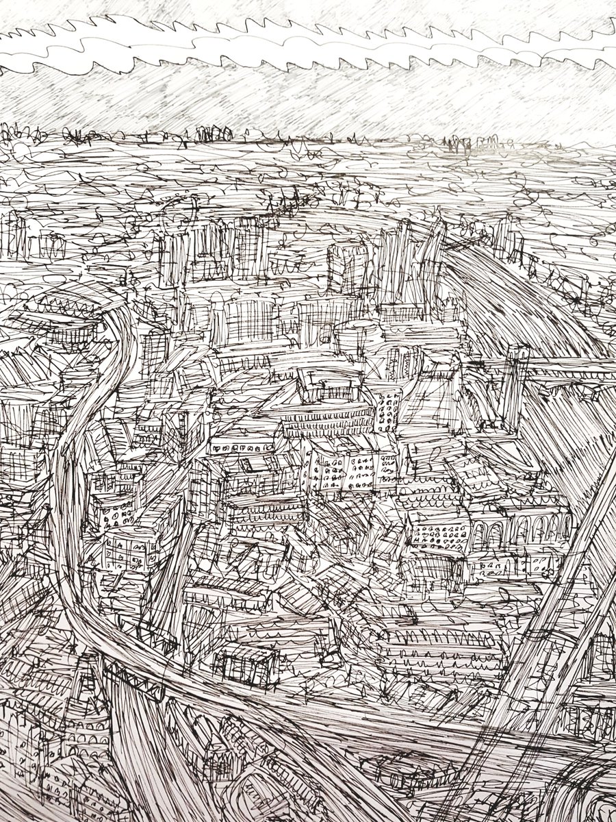 JonathanGrayArt's tweet photo. 'City Scribbles from The Shard', 2023. Pen on paper, 59 x 42cm... 🖌
#london #theshard #viewfromtheshard #londonbridge #southbank #embankment #londoneye #tatemodern #riverthames #skyline #Cityscape #Illustration #Lines #Landscape #fineliner #jonathangrayart https://t.co/24s8t0eeQK