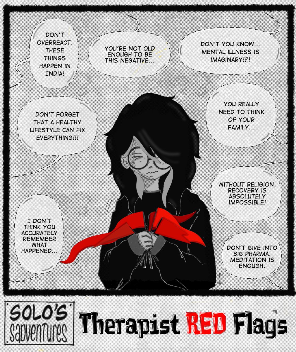 healthcollectif's tweet photo. Hope you're having a great weekend! Here's @bigeyedsol with some important messaging and art.  
Here are some red flags... and comments many of you will have heard...
#understandingtherapy 
Follow/ share/ like if you like! 💜
https://t.co/keNvtcgXt3 https://t.co/3vkVlj2ADr