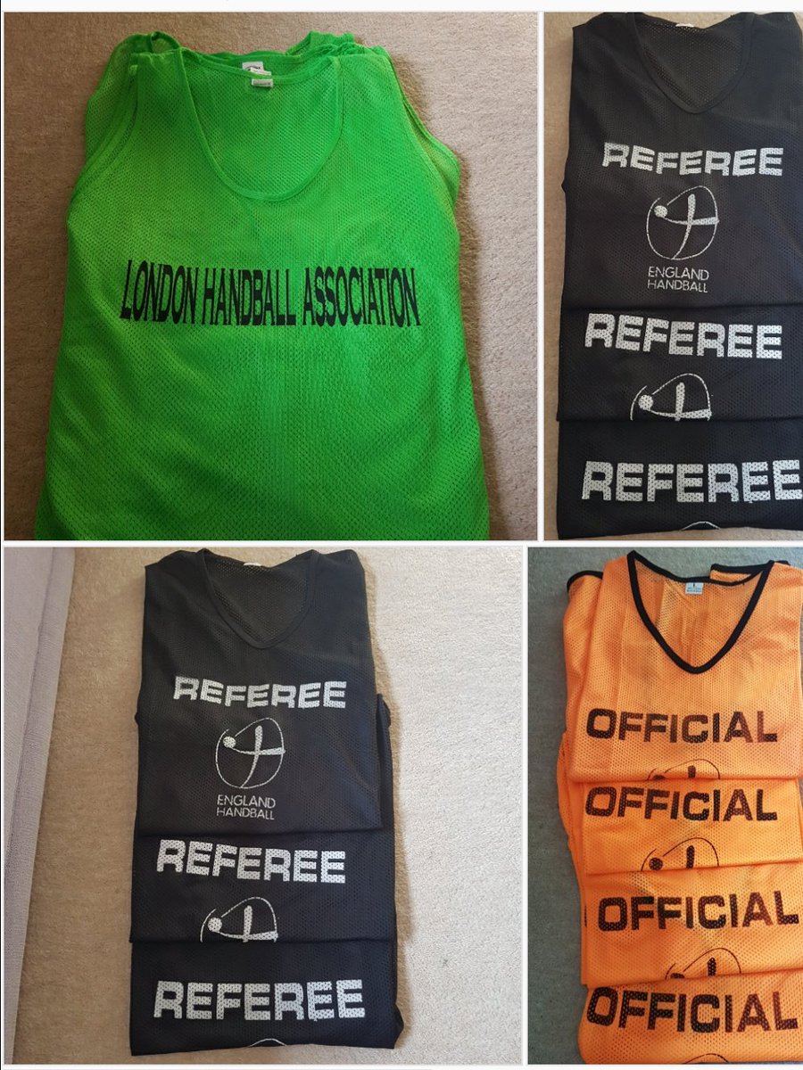 Our club has items no longer needed. 
Bibs *Official* 4x L  for £15
Bibs *Referee* 3 x L for £15
Bibs *LHA* 6 x L     for  £15
DM us if interested. Great for Beach Handball or School sessions.