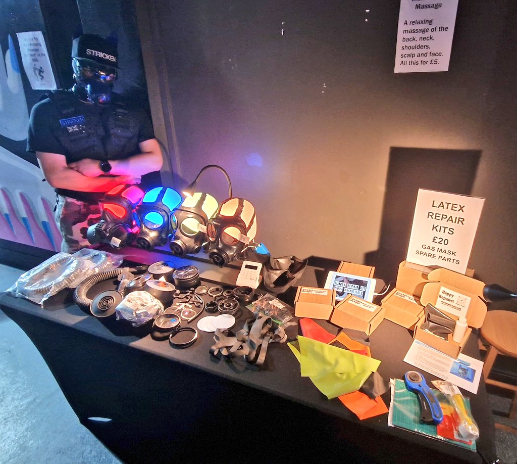We are out at the <a href="/BBBAltFetBazaar/">BBB & BBB AfterParty Alt Fet Events</a> in Birmingham today. Gas masks and Gas Mask accessories along with the Latex Repair kits!! Come down and say Hi :)