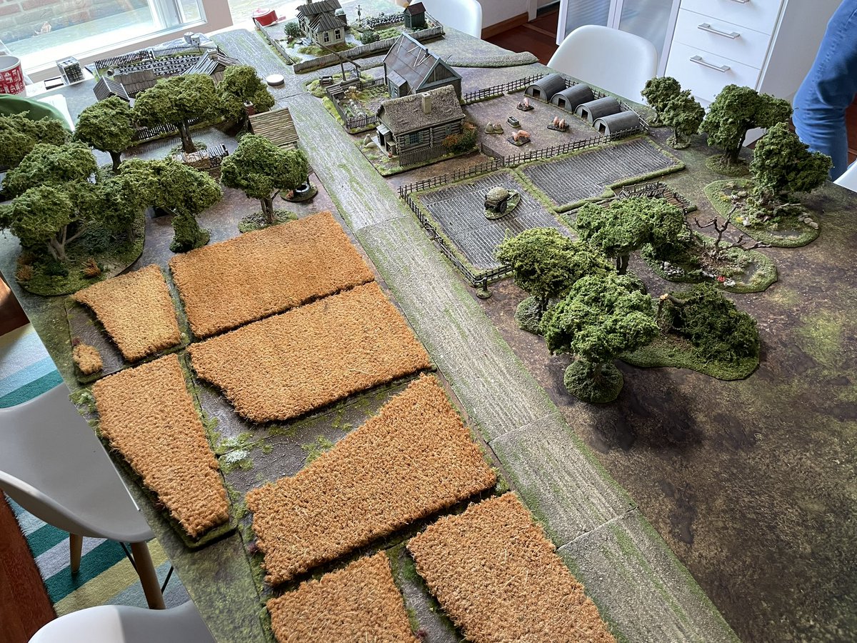 Clogfather1975's tweet image. Rückzug game 2. A delaying action in a village. @wargameswriter #chainofcommand #spreadthelard
