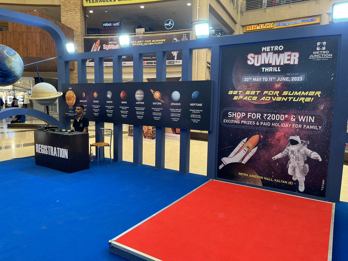 mallmetrojunc's tweet image. Have fun in Space at the Metro Summer Thrill from 20th May to 11th June. Shop &amp;amp; win Holiday for Family !

#metrosummerthrill #summerthrills #spacetheme #funthingstodo #kidsfun #workshop #kalyan