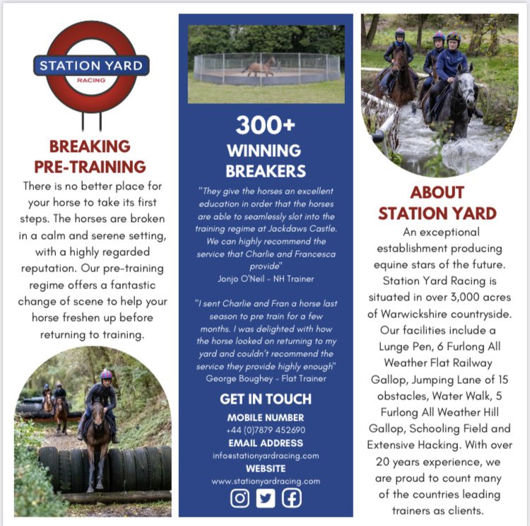 With <a href="/GoffsUK/">Goffs UK</a> Doncaster sales on this week please get in touch if you need your horses breaking in or pre training <a href="/station__yard/">Station Yard Racing</a> #Academy
