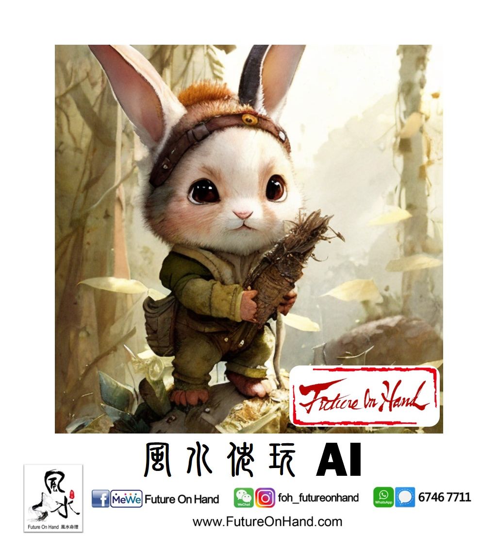 FutureOnHand's tweet photo. [ ＡＩ 畫公仔 ] 今次畫兔仔

#兔仔 #HappyBunnyAdventurer #PlaygroundAI #風水佬玩AI #風水命理 #風水布局 #算命 #算流年 #流年批命 #擇日 #擇時辰 #名字擇吉 #改名 #玄學課程 #風水課程 #擇日課程 #電話號碼擇吉 #揀號碼 #揀冧巴 #奇門 #FOH #FutureOnHand https://t.co/mMfvaMIBe8
