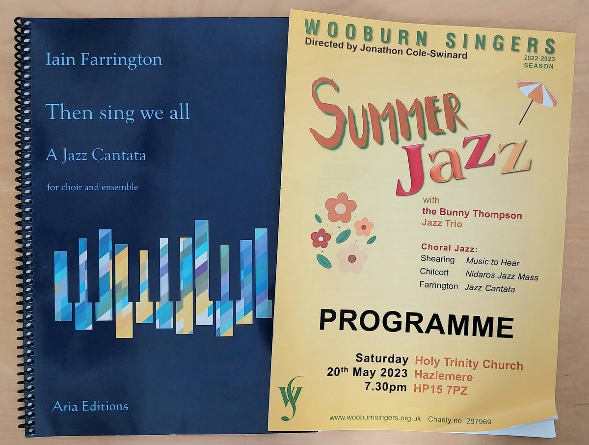 Iain Farrington (@IainFarrington) on Twitter photo 2023-05-21 09:30:23 Many thanks and congratulations to @WooburnSingers for their magnificent performance last night of my Jazz Cantata. Really enjoyable being in the audience to hear it. Many thanks and congratulations to @WooburnSingers for their magnificent performance last night of my Jazz Cantata. Really enjoyable being in the audience to hear it.