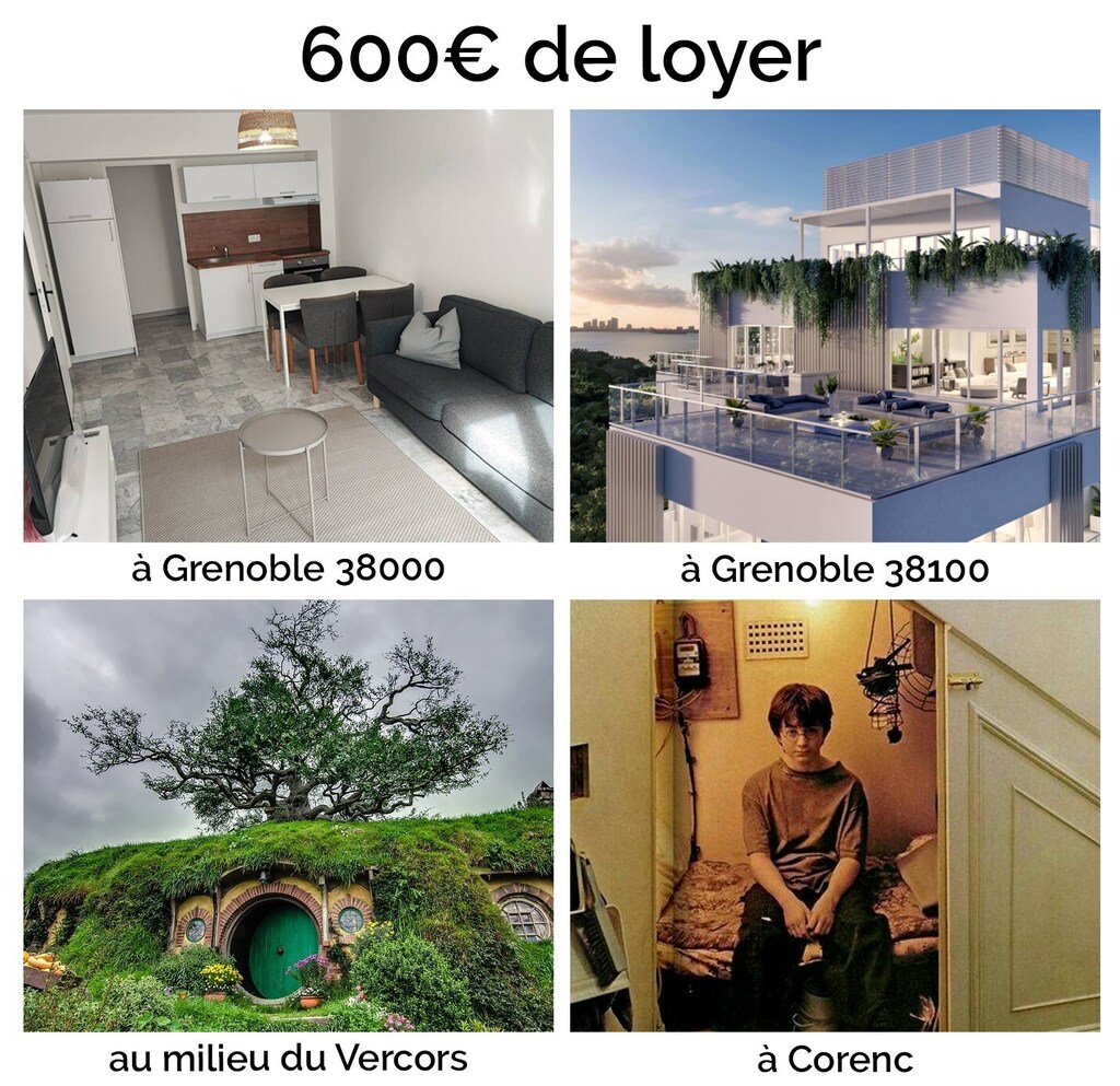 D'ailleurs si quelqu'un loue une maison autour de Grenoble pour une surface comprise entre chambre de Harry Potter et Penthouse, je suis preneur