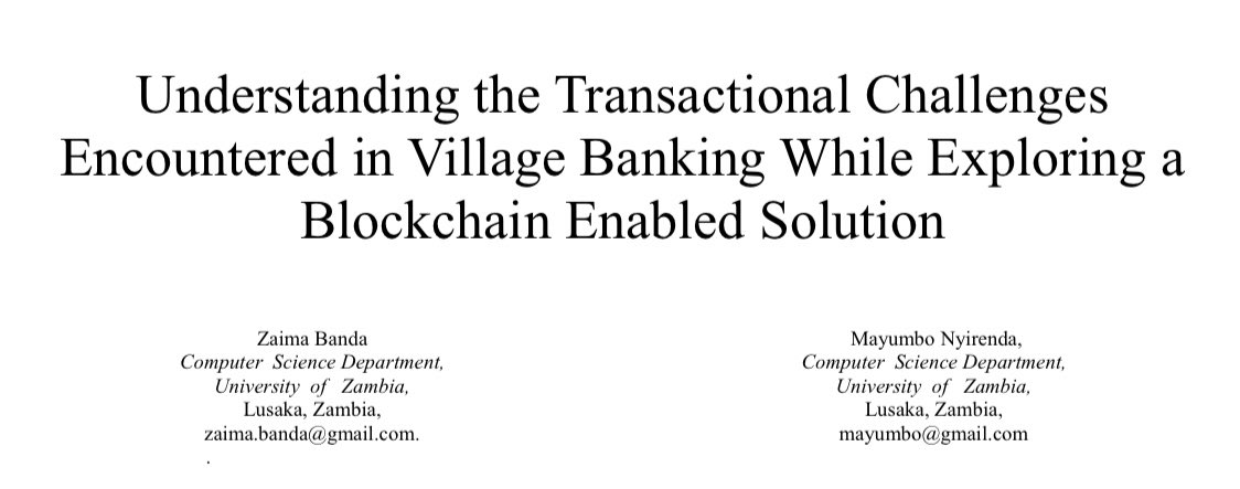 Thomas_Gondwe_'s tweet photo. Found an insightful read from University of Zambia professors who did a paper (2019) detailing some of the challenges faced by the unbanked population, possible solutions and an emphasis on the need for utilities such as these. https://t.co/uoOrspKt5u