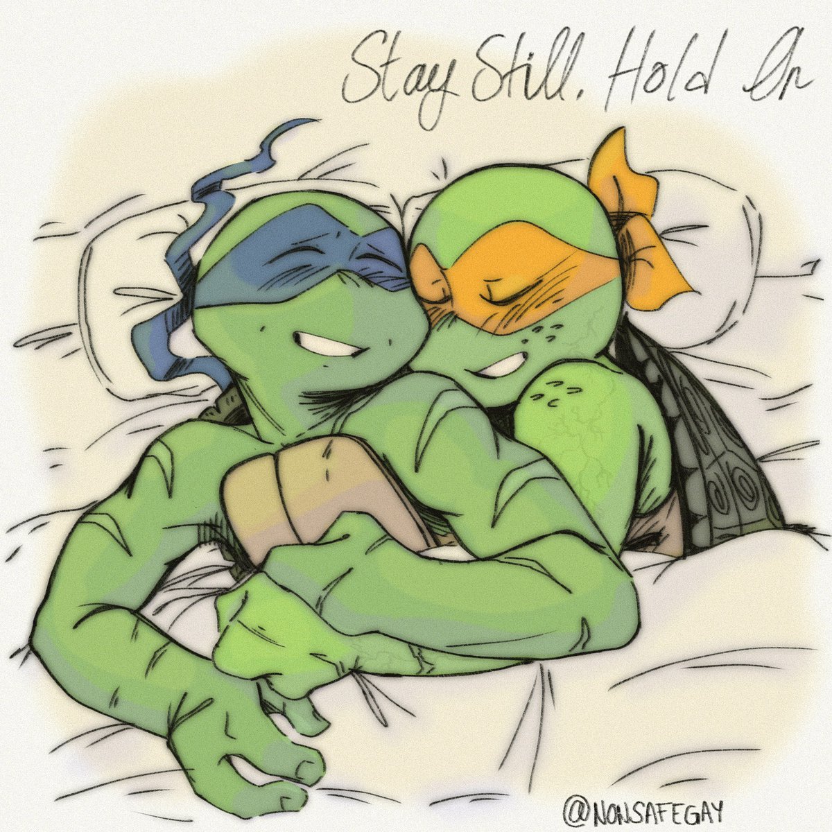 “Stay still, hold on” 3.4k words, mild angst and lots of porn lol Mikey/Leo 

archiveofourown.org/works/47324056