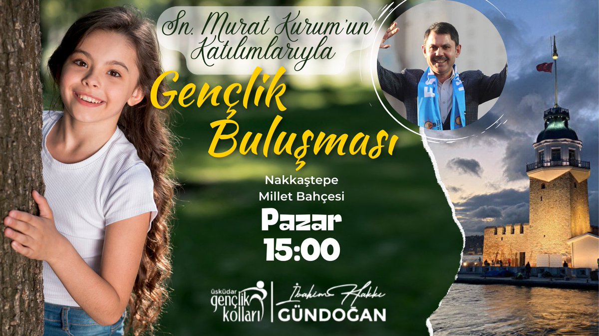 akgencuskudartr's tweet photo. Gençler😎

Saat 15:00'da Sn. Murat Kurum @murat_kurum ile, Nakkaştepe Millet Bahçesinde Buluşuyoruz 🌲🌲🌲

Unutma, sen yoksan 1 eksiğiz ☺️ https://t.co/Fk4kMtsCoC