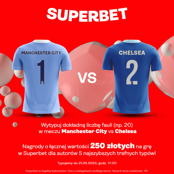 SuperbetPL's tweet photo. Typujemy dokładną liczbę fauli w meczu City - Chelsea #MCICHE
---
✅ Zaobserwuj @SuperbetPL 
♥️ Polub tweeta i 🔁 daj RT
🔴 Dodaj nick z Superbet
Nagroda: Bonus 50 zł 🤑 dla 5 najszybszych trafnych typów. Typować można raz, do godz. 17:00 https://t.co/NGnY4N3ehc