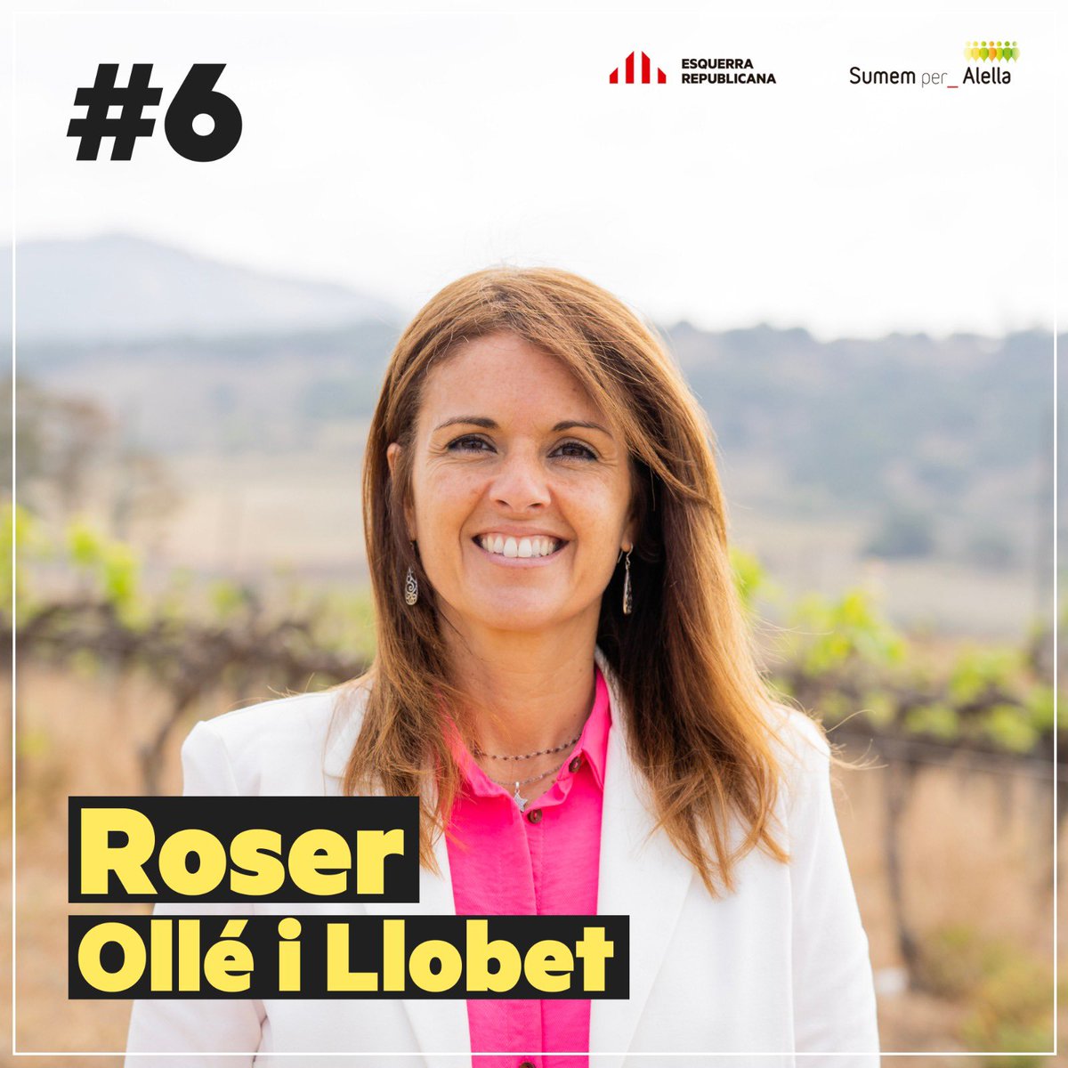 Núm.6️⃣
La Roser Ollé i Llobet🙋‍♀️Té 44 anys, és mare de quatre fills i veïna del Centre. 

#Maresme #ERCSumemxAlella #Útils #SomAlella #Alella2023