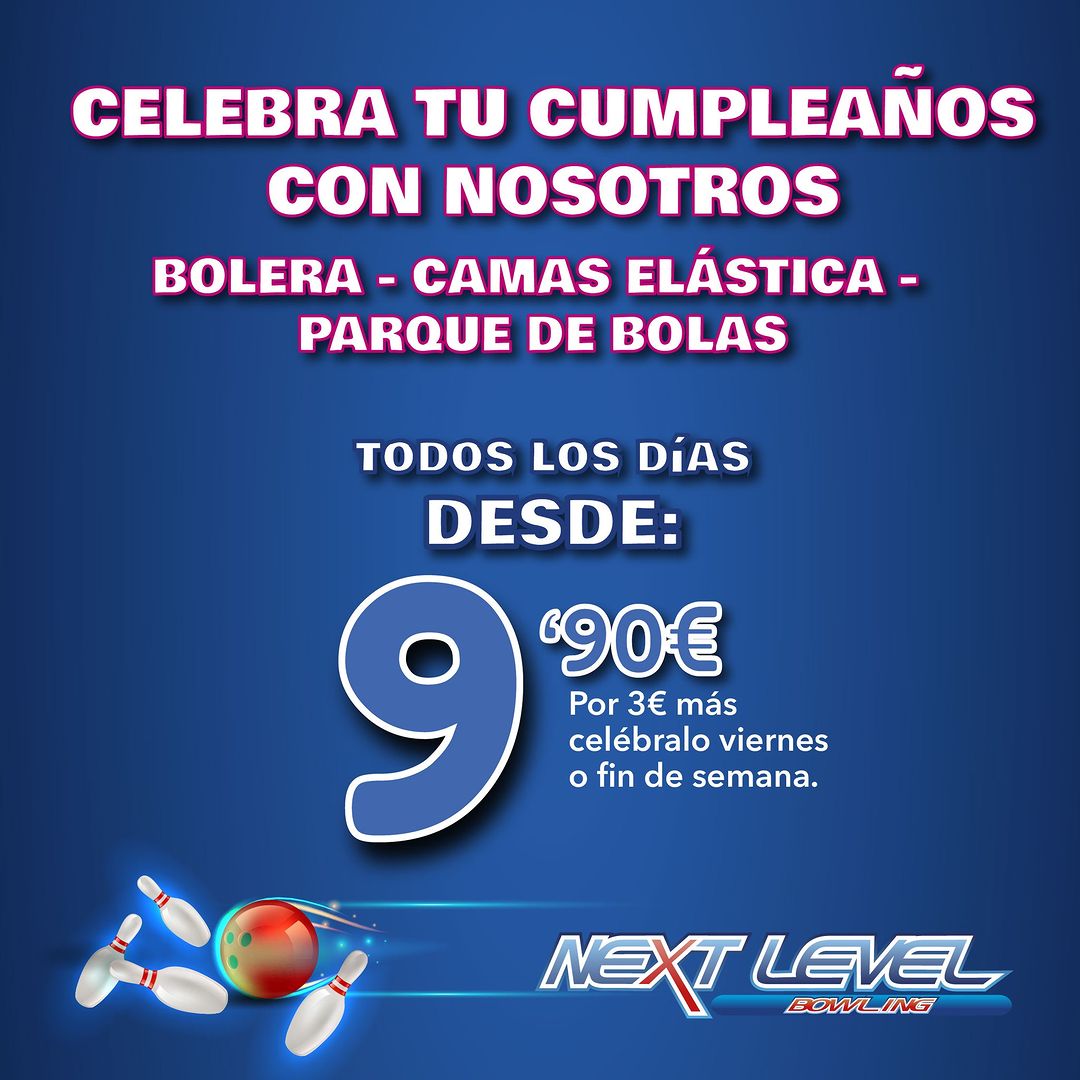 🎉CELEBRA TU CUMPLEAÑOS en NEXT LEVEL 🎳🧚

Ahora puedes contratar nuestro MENÚ CUMPLEAÑOS🎁 desde 9,90€ por persona

Además por tan solo 4€ más añade una actividad extra.

📞985 436 678

#JuntosParaAyudarte #parqueAstur #unplanparqueAstur