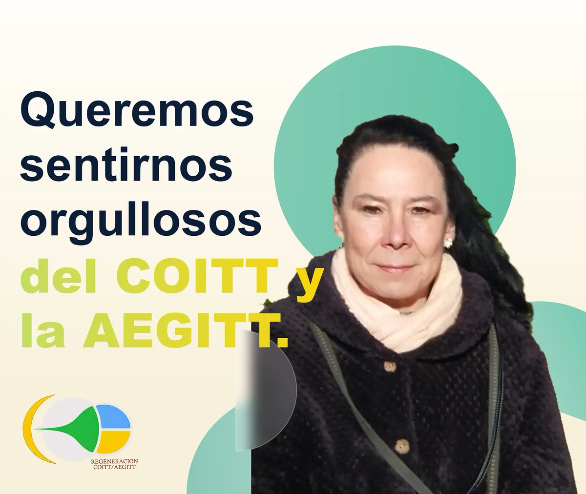 regenCOITT's tweet photo. Margarita Pardo de Santayana C
Candidata a SECRETARIA GENERAL del COITT y la AEGITT

Ya es hora de que en el COITT y AEGITT haya una gestión profesional, desinteresada y transparente, Vota modernización, Vota a Luis Panizo #RegeneracionCOITT #RegeneracionAEGITT @coitt_aegitt https://t.co/5RmI8Uby5g