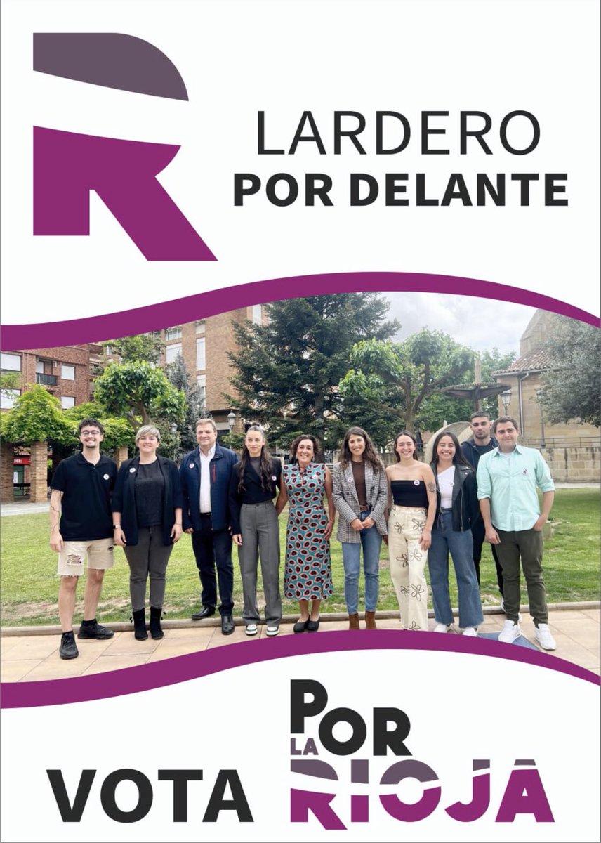 PorLardero's tweet photo. ¡En la recta final! Y nuestro equipo con mucha ilusión y ganas.
Por el talento joven y la veteranía.
Si quieres un cambio, no te olvides de votar el 28 de Mayo a @evags31 a @por_larioja 

#porlardero #porlarioja #yomequedoenlardero #28M https://t.co/ExZDZX6lXi