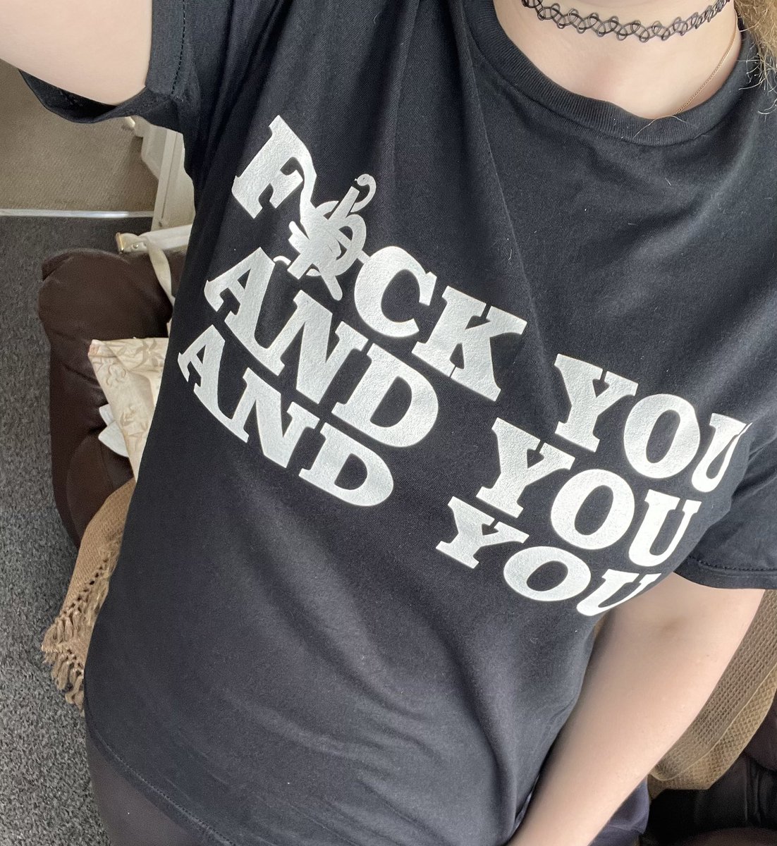 SabinaDiMarco's tweet photo. Don’t think my @iamblackbear T-shirt is appropriate for my first day at my new job in child care 🤣 https://t.co/Yy2U7RoIhW