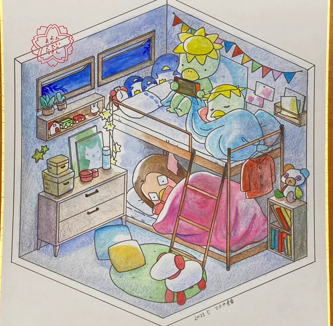 完成〜 完全に色紙に描く絵ではなかったwww(色紙がめっちゃ曲がったw) 展示は銀座の長谷川画廊で23日から28日までやっておりますので、お近くを通られる際は覗いて頂けたら嬉しいです  #漫彩展 #銀座 #長谷川画廊 #カッパ #アマビエ