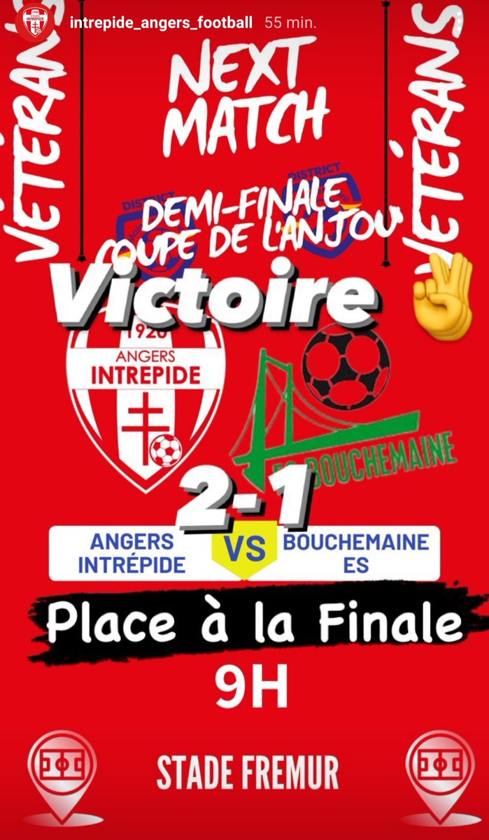 IntrpideAngersF's tweet photo. Direction la Finale de la Coupe de l'Anjou pour notre équipe Vétérans 👏👏 https://t.co/n9liWrYZBx