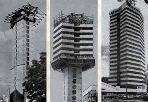 Mundo_Hormigon's tweet photo. El edificio UGI (Bogota-Colombia) se construyó de "arriba hacia abajo" (1974). Fue el primero en América Latina en usar este método de construcción. Via @alexcorreaf (2) https://t.co/r5Nu8LIR3q