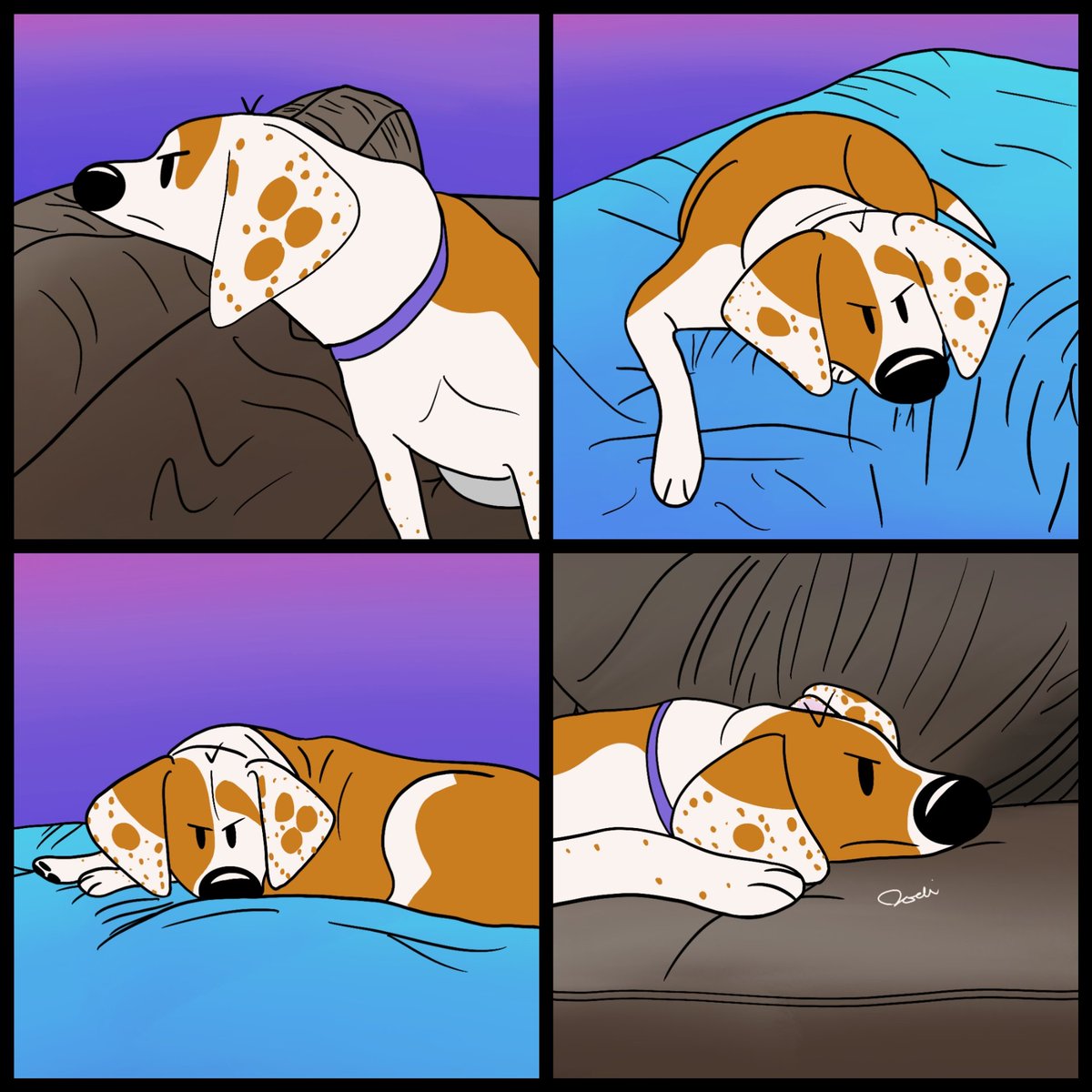 We're not always a happy camper 😅🐶 
#grumpy #grumpydog #attitude #attitudecheck #rainydays #badday #dogcomics #webcomics #cutecomics #beabull #beaglemix #digitalart