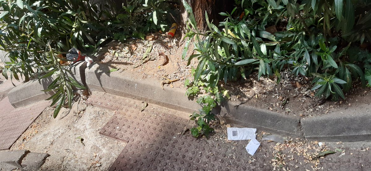 <a href="/Lineamadrid/">Línea Madrid</a>, solicito limpieza en escaleras y jardineras de c/isla de Tavira 36. Además de inaccesible, las escaleras no se limpian #PeñagrandeSucio