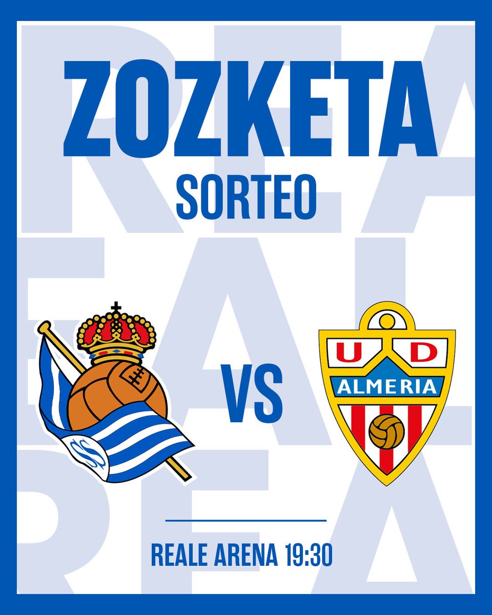 💥 SORTEO 💥

¡Sorteamos DOS ENTRADAS para el partido ante la UD Almería (23 de mayo, 19:30) entre todos los que hagáis RT a este tuit!

Bases legales ➡ ow.ly/52cs50OsKzx

#RealSociedadAlmería | #AurreraReala