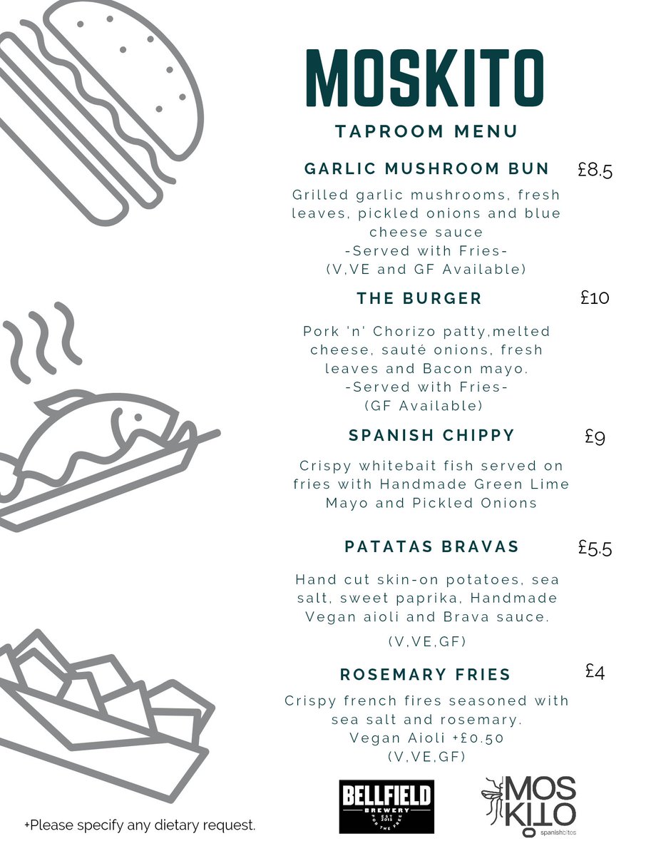 We're open from noon today!  Join us for fresh beers, cocktails, delicious food from Moskito bites and we have live music from Carl Marah 4-6pm 🎶
Book 👉  bit.ly/BellfieldTapro…